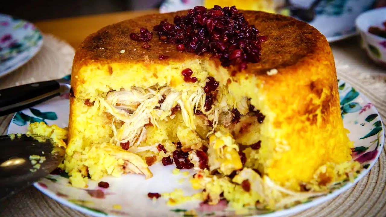 ته چین مرغ و بادمجان