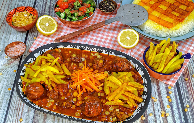 خوش رنگ شدن خورش قیمه
