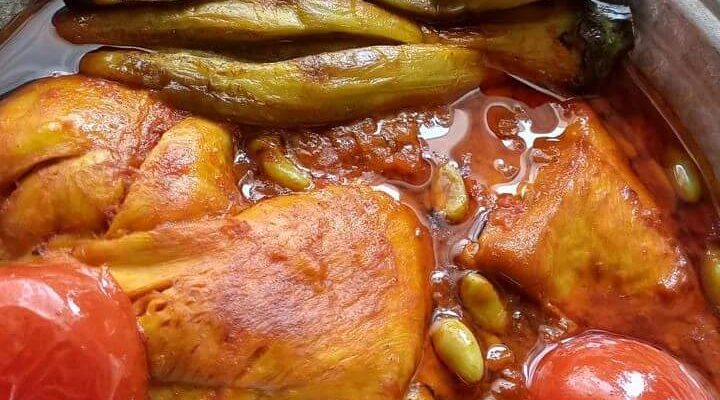 خورشت بادمجان با مرغ