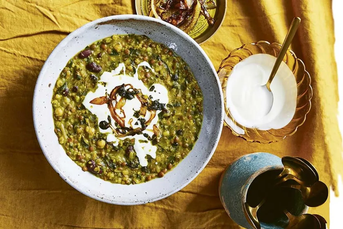 طرز تهیه آش شله قلمکار رشتی