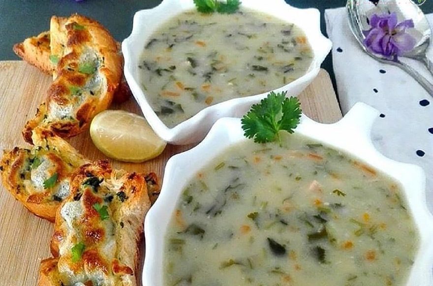 سوپ گشنیز و جعفری