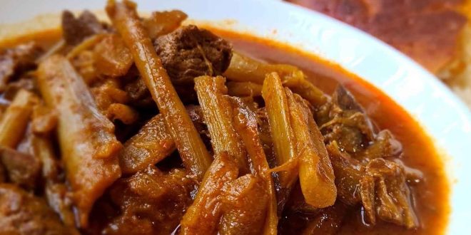 خورش قیمه کنگر با لپه/ ایران فود خورش قیمه کنگر با لپه
