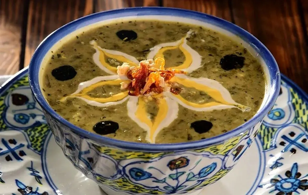 آش جو با حبوبات و گندم بدون گوشت