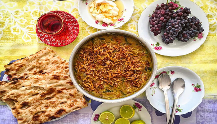 طرز تهیه آش شله قلمکار بدون گوشت