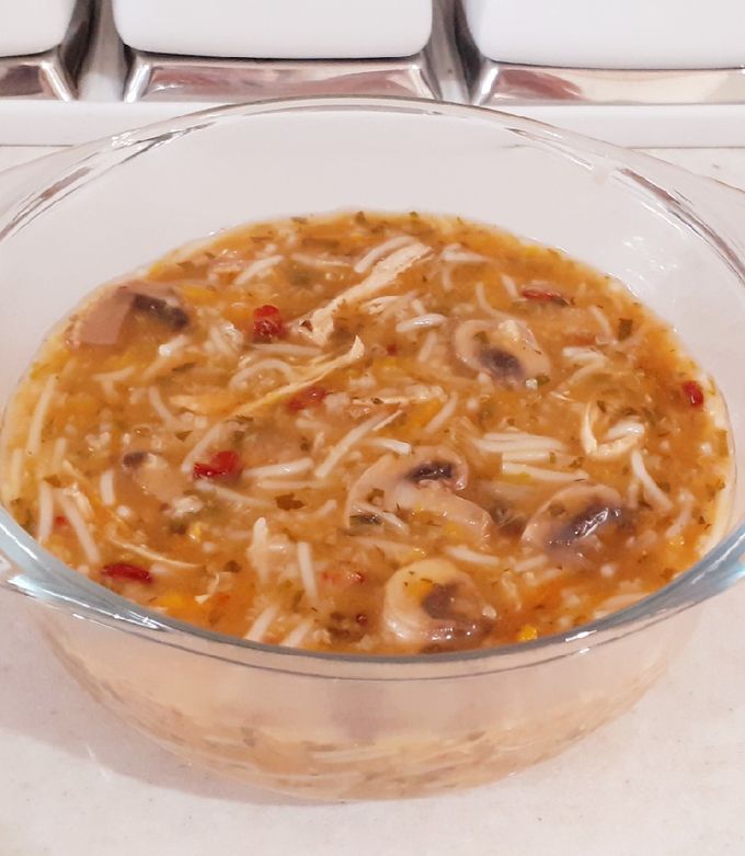 سوپ ورمیشل با قارچ