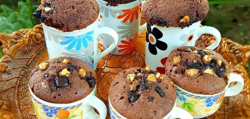کیک فنجانی بدون فر