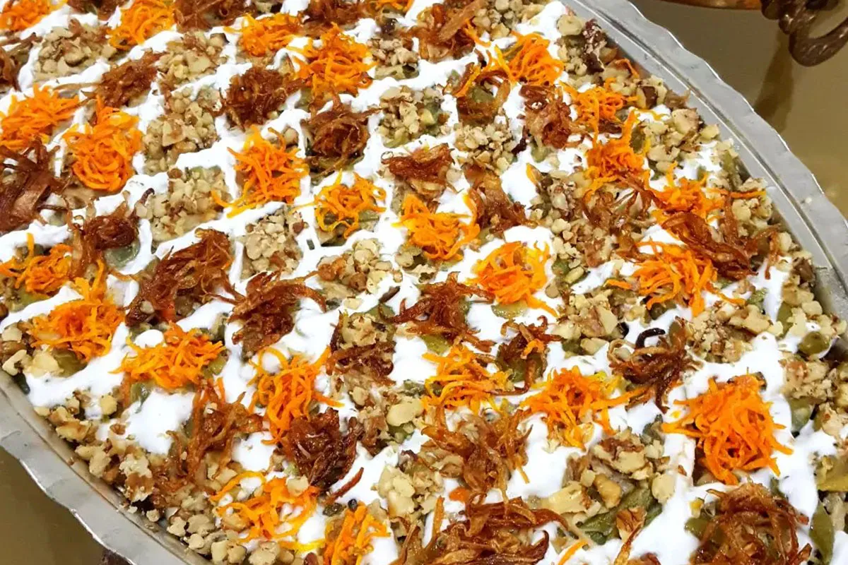 خوراک قفقازی با مرغ و قارچ